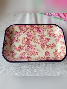 Margot Elena Floral Pink & Cream Trinket Tray